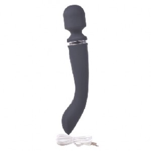 Magic Wand Massager "LODI", 20 Functions, BOTH ENDS vibrate independently, Silicone, BLACK